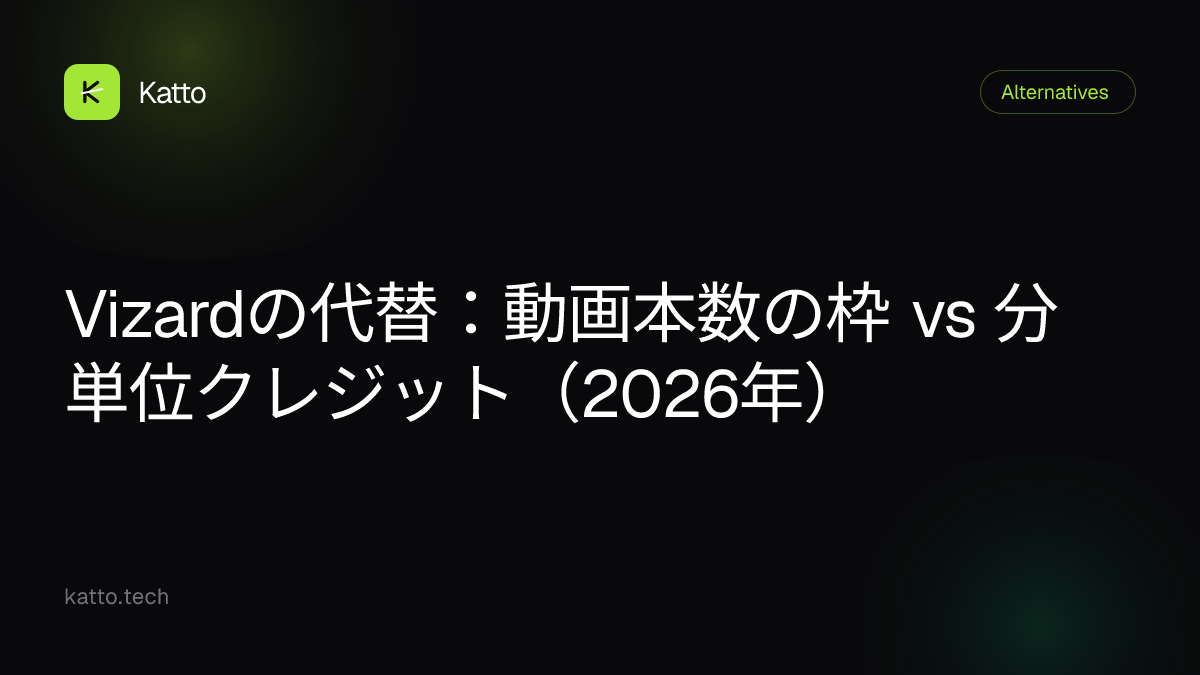 Vizardの代替：動画本数の枠 vs 分単位クレジット（2026年）