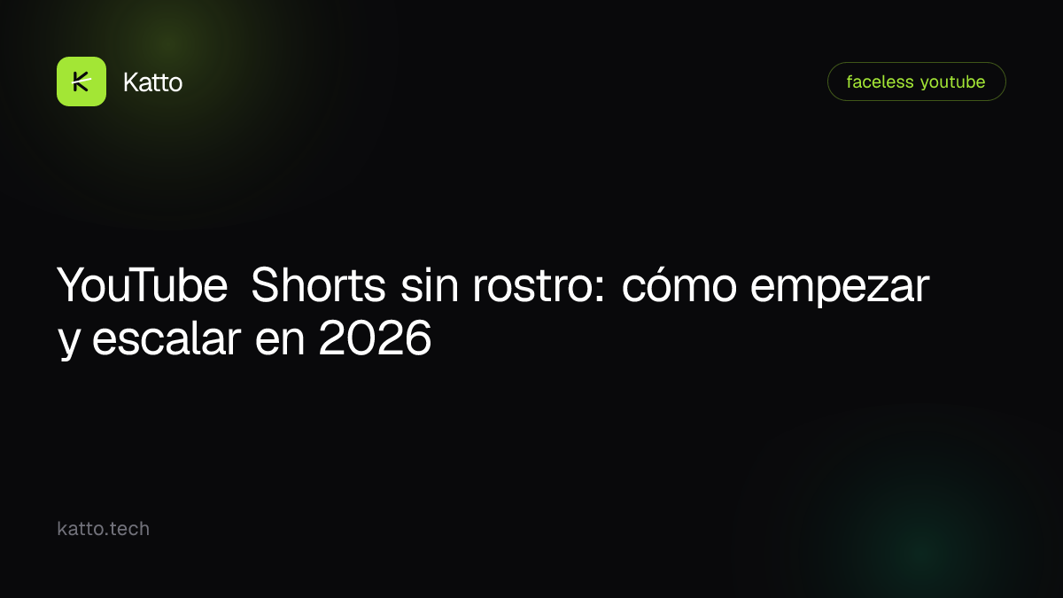 YouTube Shorts sin rostro: cómo empezar y escalar en 2026