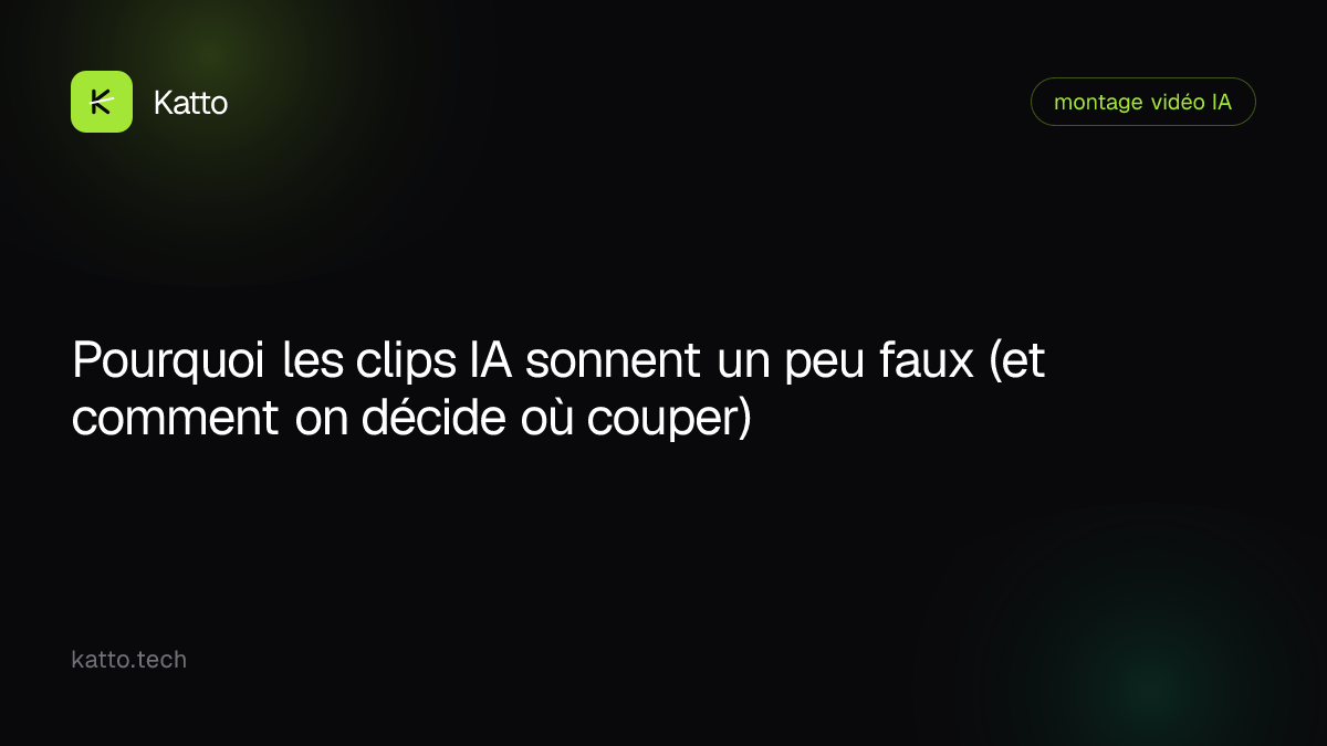 Pourquoi les clips IA sonnent un peu faux (et comment on décide où couper)