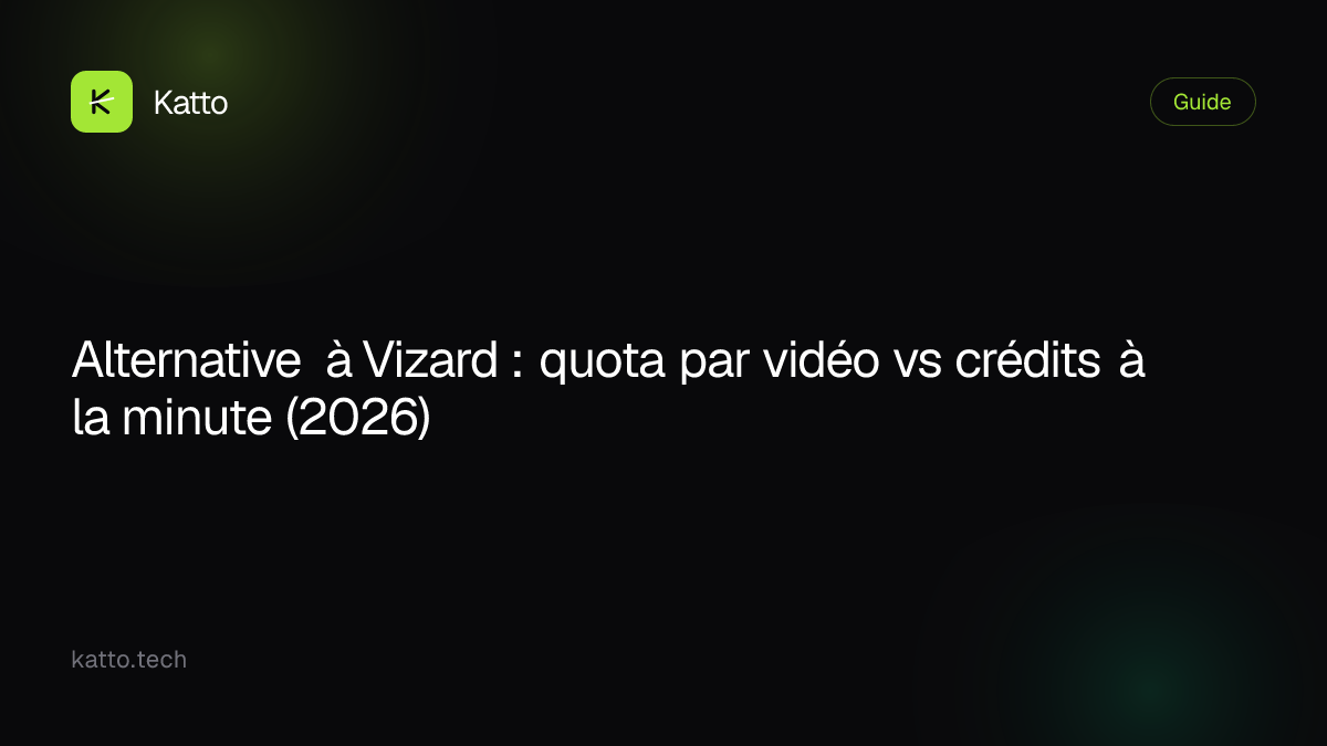Alternative à Vizard : quota par vidéo vs crédits à la minute (2026)