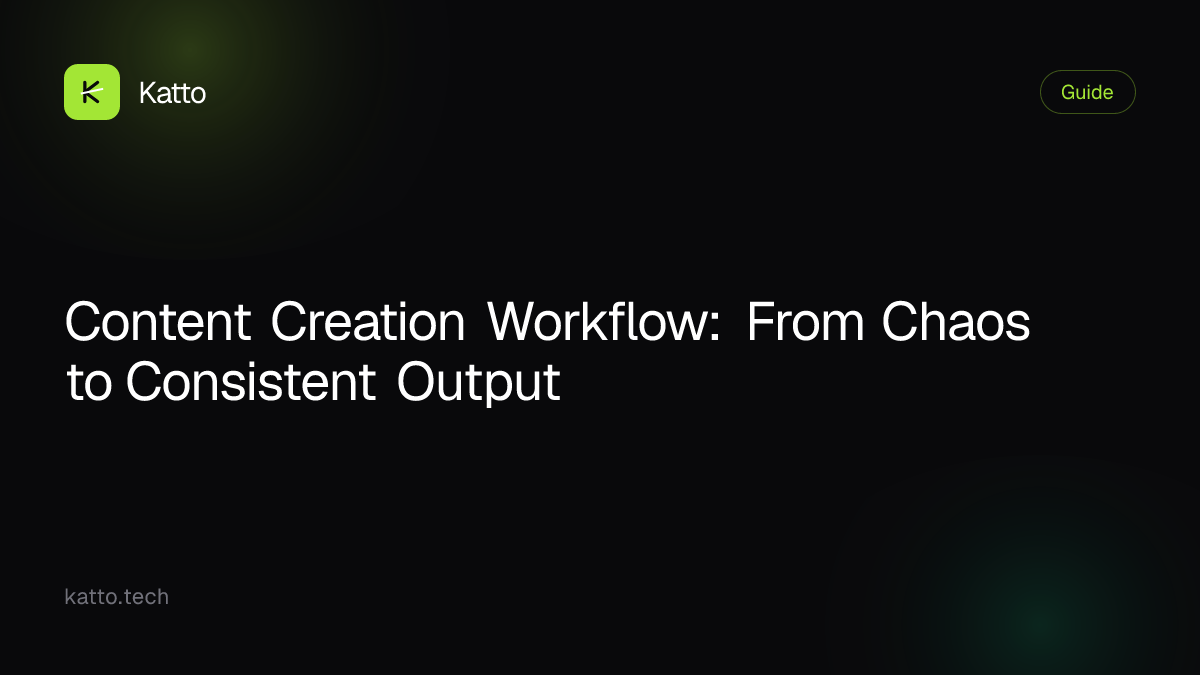 Content Creation Workflow: From Chaos to Consistent Output