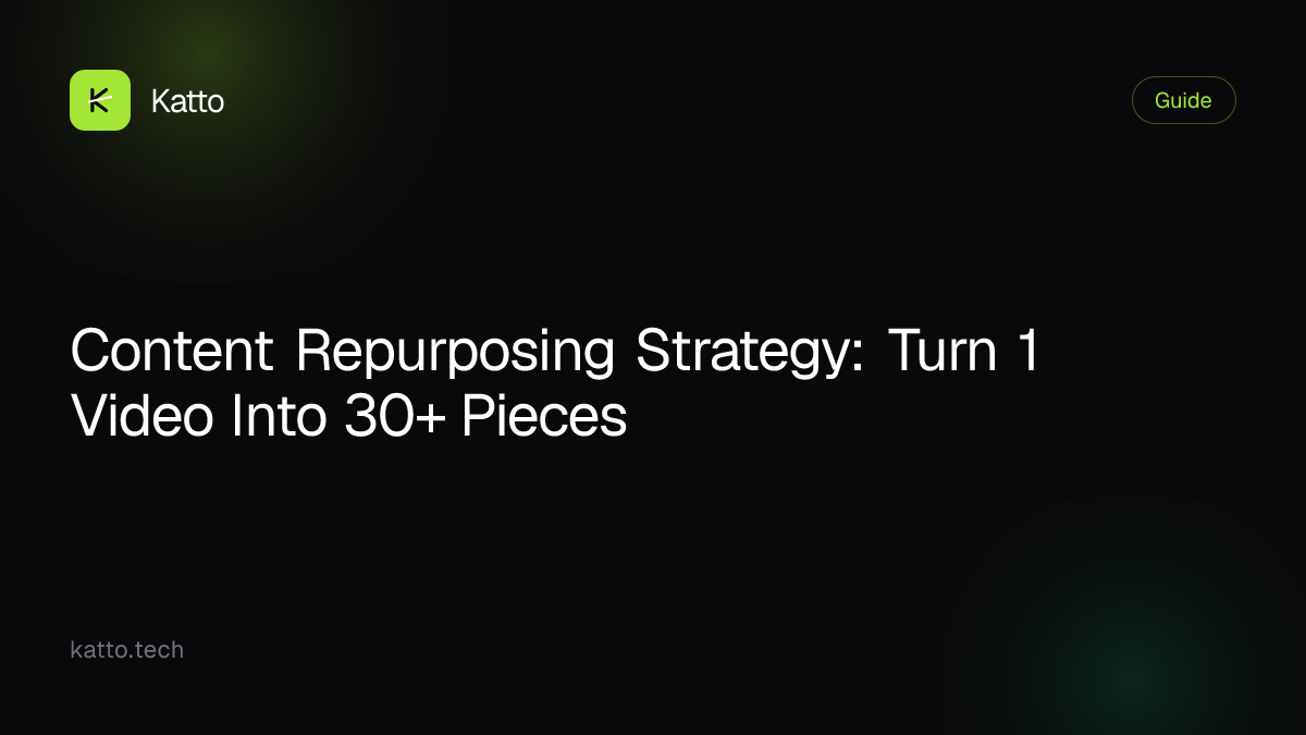 Content Repurposing Strategy: Turn 1 Video Into 30+ Pieces
