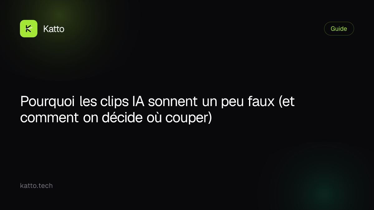 Pourquoi les clips IA sonnent un peu faux (et comment on décide où couper)