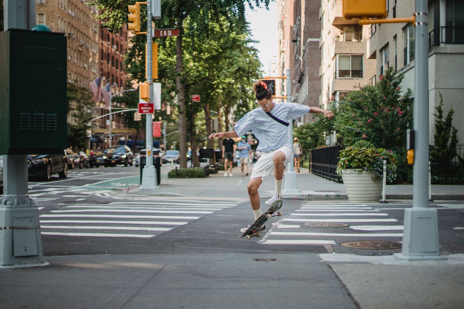 Horizontal source with a skateboarder in motion